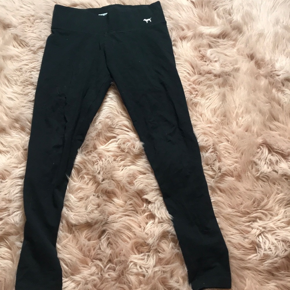 All black pink leggings